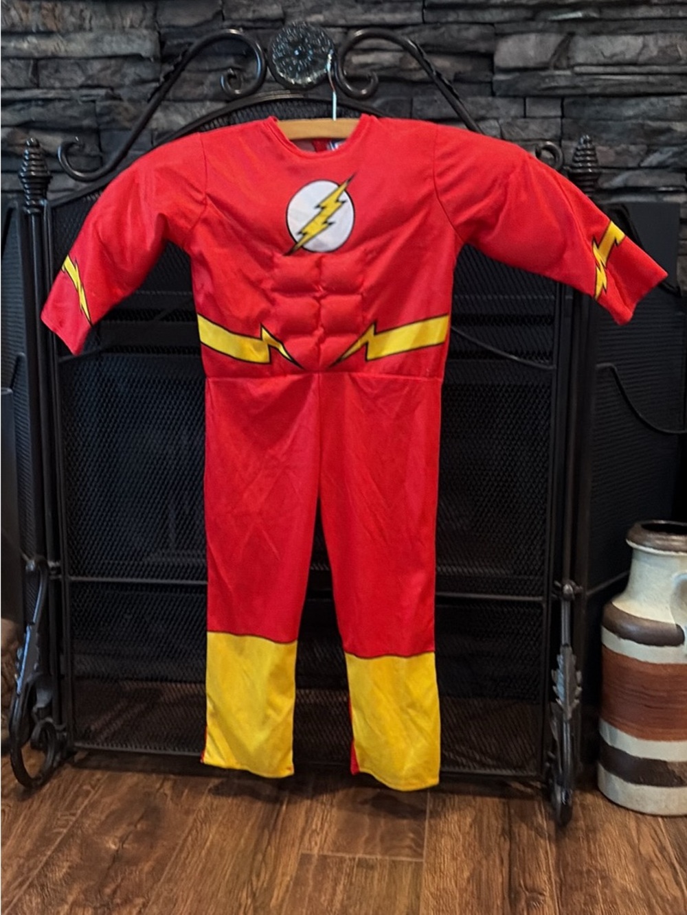 Red Flash-Inspired Kids Costume with Yellow Accents